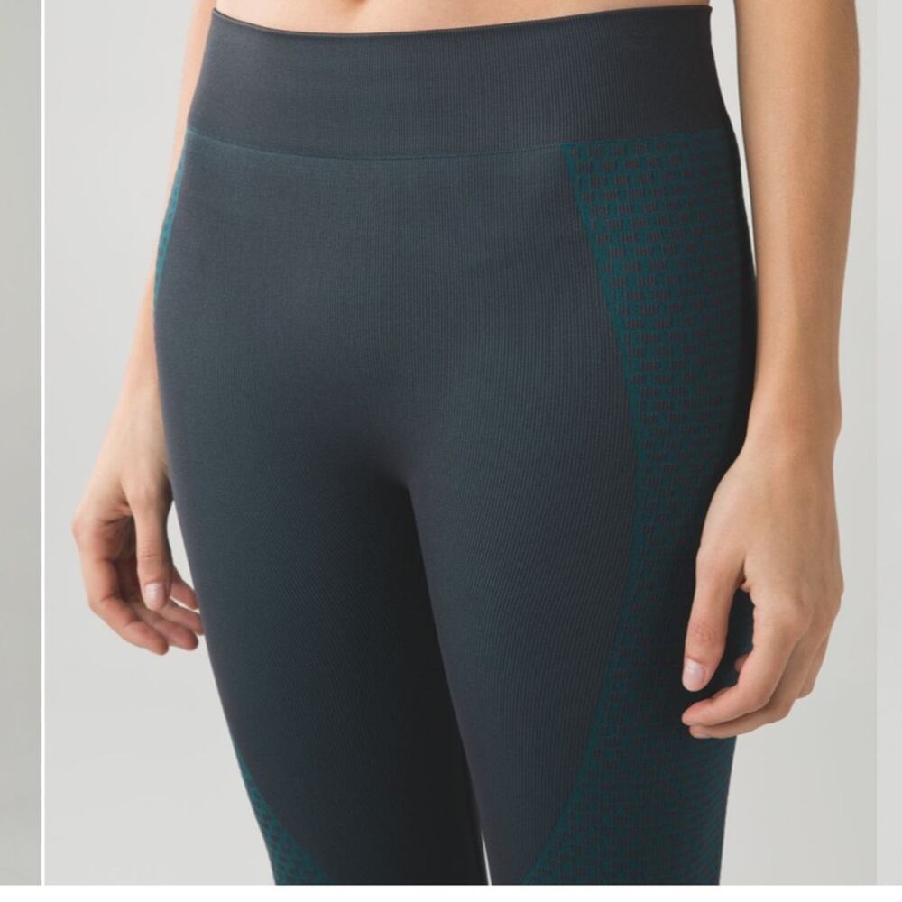 Lululemon All That Base Tight- gray and Forage Teal- size 2